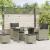 Set canapea de grădină cu perne, 4 piese, gri deschis poliratan GartenMobel Dekor