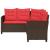 Set de canapele de exterior 2 pcs Maro și roșu poliratan GartenMobel Dekor
