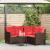 Set de canapele de exterior 2 pcs Maro și roșu poliratan GartenMobel Dekor