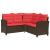 Set de canapele de exterior 2 pcs Maro și roșu poliratan GartenMobel Dekor