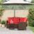 Set de canapele de exterior 2 pcs Maro și roșu poliratan GartenMobel Dekor
