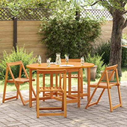 Masă de Grădină 5 pcs Maro Lemn Solid de Acacia GartenMobel Dekor