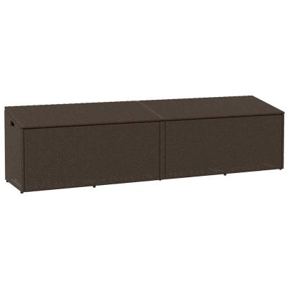 Cutie de depozitare de grădină maro 220x50x58 cm Poly Ratan GartenMobel Dekor