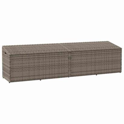 Cutie de depozitare de grădină gri 220x50x58 cm Poly Ratan GartenMobel Dekor