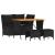 Set mobilier de grădină cu perne, 4 piese, negru, poliratan GartenMobel Dekor