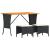 Set mobilier de grădină cu perne, 3 piese, negru, poliratan GartenMobel Dekor