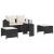 Set canapea de grădină 5 piese cu perne stivuibile din negru GartenMobel Dekor