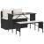 Set mobilier de grădină cu perne, 3 piese, negru, poliratan GartenMobel Dekor