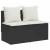 Set mobilier de grădină cu perne, 3 piese, negru, poliratan GartenMobel Dekor