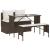 Set mobilier de grădină cu perne, 3 piese, maro, poliratan GartenMobel Dekor