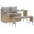 Set mobilier de grădină cu perne, 3 piese, bej, poliratan GartenMobel Dekor