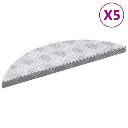 Trepte Semilună 5 pcs Argintiu 60 x 18 x 2,5 cm Aluminiu GartenMobel Dekor