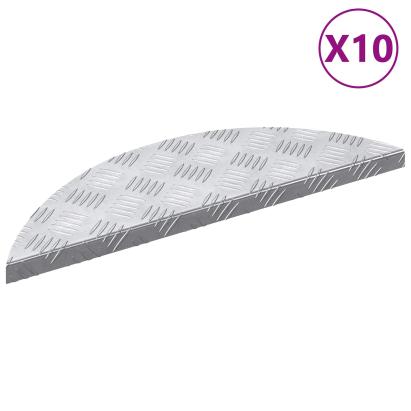 Trepte Semilună 10 pcs Argintiu 60 x 18 x 2,5 cm Aluminiu GartenMobel Dekor