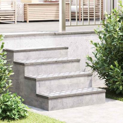 Trepte Dreptunghiular 2 pcs Argintiu 75 x 25 cm Aluminiu GartenMobel Dekor