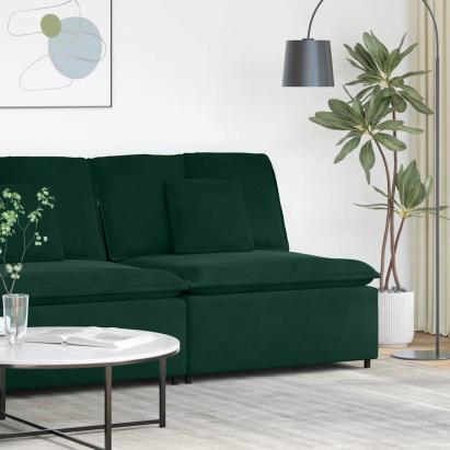 Modul central canapea modulară cu perne, verde închis, 100 cm GartenMobel Dekor