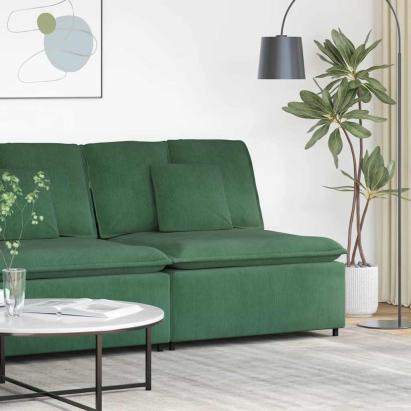 Modul central canapea modulară cu perne, verde închis, 100 cm GartenMobel Dekor