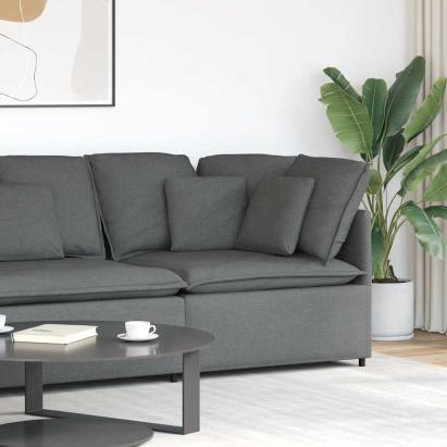 Modul de colț pentru canapea modulară cu perne gri închis 100cm GartenMobel Dekor