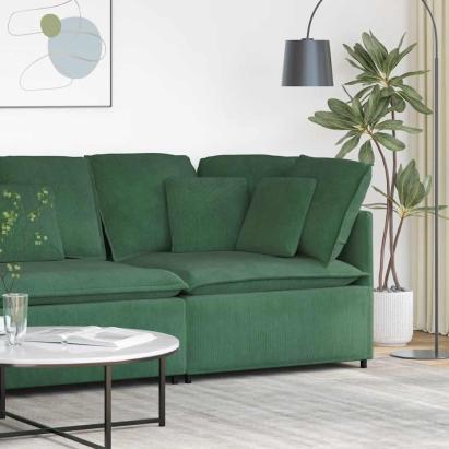 Modul de colț pentru canapea modulară cu perne verde închis 100 cm GartenMobel Dekor