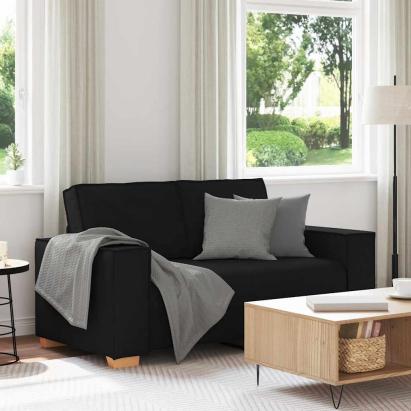 Canapea cu 2 locuri, neagră, 160x78x84 cm, material textil GartenMobel Dekor