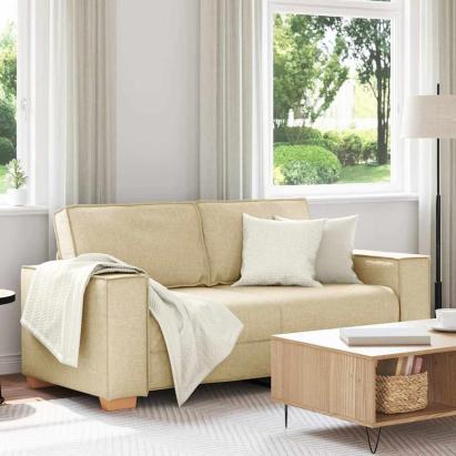 Canapea cu 2 locuri, crem, 180x78x84 cm, material textil GartenMobel Dekor