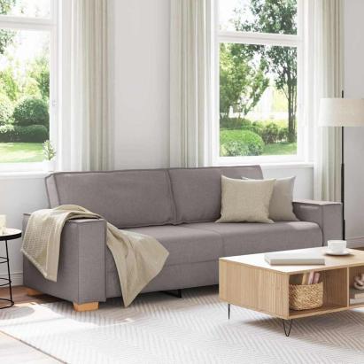 Canapea cu 3 locuri, gri taupe, 180 cm, material textil GartenMobel Dekor