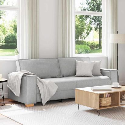 Canapea cu 3 locuri, gri nor, 220x78x84 cm, material textil GartenMobel Dekor