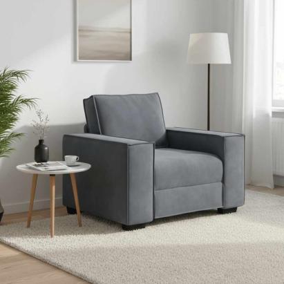 Canapea scaun gri închis 100x78x84 cm catifea GartenMobel Dekor