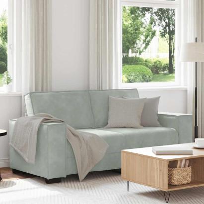 Canapea cu 2 locuri, gri deschis, 180x78x84 cm, catifea GartenMobel Dekor