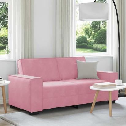Canapea cu 2 locuri, roz, 180x78x84 cm, catifea GartenMobel Dekor