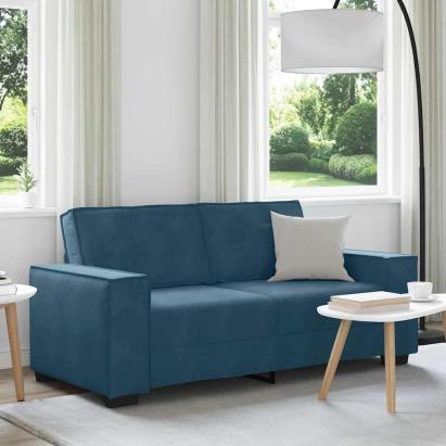 Canapea cu 2 locuri, albastru, 180x78x84 cm, catifea GartenMobel Dekor