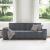 Canapea cu 3 locuri, gri închis, 220x78x84 cm, material catifea GartenMobel Dekor