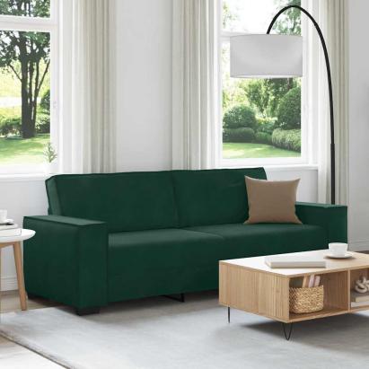 Canapea cu 3 locuri, verde închis, 220x78x84 cm, catifea GartenMobel Dekor