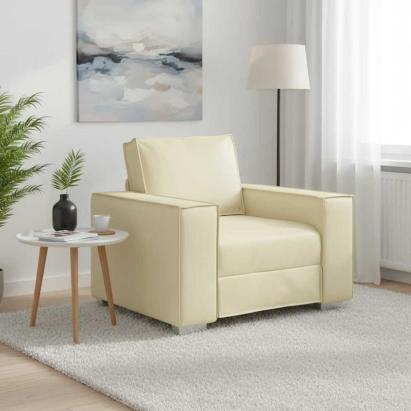 Fotoliu Crem 100 cm Piele artificială GartenMobel Dekor