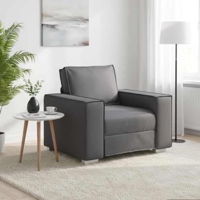 Fotoliu Gri 100 cm Piele artificială GartenMobel Dekor