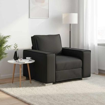 Fotoliu Negru 100 cm Piele artificială GartenMobel Dekor