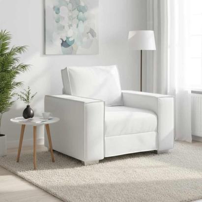 Fotoliu Alb 100 cm Piele artificială GartenMobel Dekor
