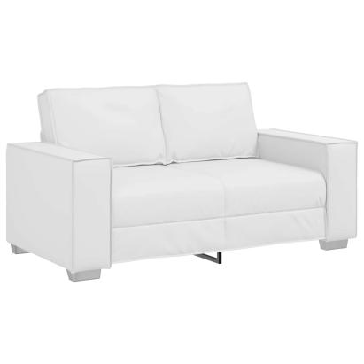 Canapea pentru două persoane Alb 160 cm Piele artificială GartenMobel Dekor