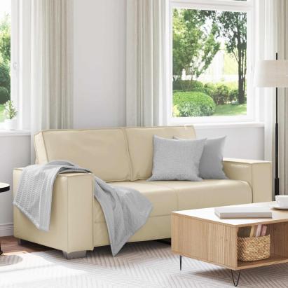Canapea pentru două persoane Crem 180 cm Piele artificială GartenMobel Dekor