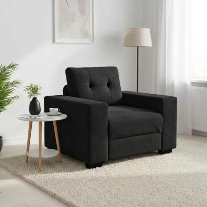 Canapea scaun negru 100x78x80 cm catifea GartenMobel Dekor