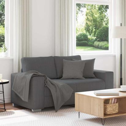 Canapea lovesea gri închis 160x77x82 cm țesătură velur GartenMobel Dekor