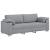 Sofa cu 3 locuri Gri deschis 220 cm țesătură GartenMobel Dekor