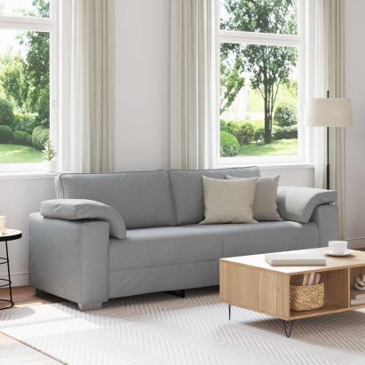 Sofa cu 3 locuri Gri deschis 220 cm țesătură GartenMobel Dekor