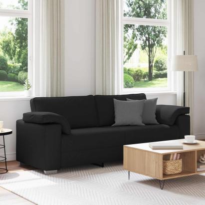Sofa cu 3 locuri Negru 220 cm țesătură GartenMobel Dekor