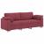 Sofa cu 3 locuri Roșu Vin 220 cm țesătură GartenMobel Dekor