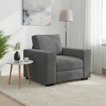 Canapea scaun gri închis 100x77x82 cm catifea GartenMobel Dekor