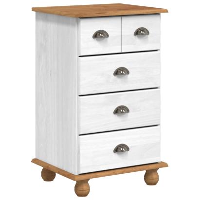 Comodă cu sertar ASKIM Alb 45,8 x 40 x 79 cm Lemn de pin masiv GartenMobel Dekor