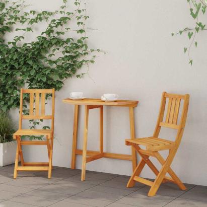 Scaune Bistro pentru Exterior 2 pcs Lemn Solid de Acacia GartenMobel Dekor