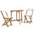 Set bistro cu pernă 3 pcs Ulei Natural Lemn Solid de Acacia GartenMobel Dekor