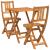 Set bistro 3 pcs Ulei Natural Lemn Solid de Acacia GartenMobel Dekor