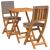 Set bistro cu pernă 3 pcs Ulei Natural Lemn Solid de Acacia GartenMobel Dekor